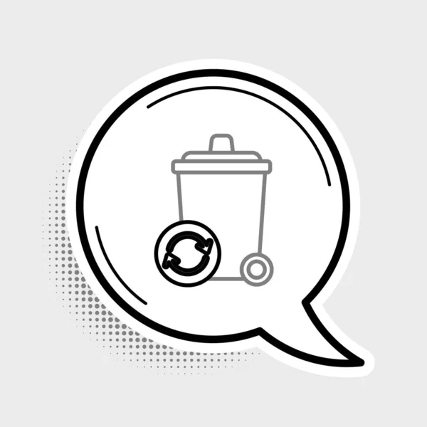 Line Recycle Bin Újrahasznosítás Szimbólum Ikon Elszigetelt Szürke Háttér Szemetes — Stock Vector