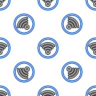 Wi-Fi kablosuz internet ağ sembolü simgesi beyaz arkaplanda izole edilmiş kusursuz desen. Renkli taslak konsepti. Vektör.