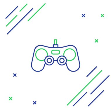 Çizgi Oyun Defteri simgesi beyaz arkaplanda izole edildi. Oyun kontrolörü. Renkli taslak konsepti. Vektör.