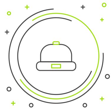 Beanie hat şapkası simgesi beyaz arkaplanda izole edildi. Renkli taslak konsepti. Vektör.