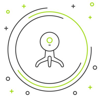 Çizgi web kamera simgesi beyaz arkaplanda izole edildi. Sohbet kamerası. Web kamerası simgesi. Renkli taslak konsepti. Vektör.