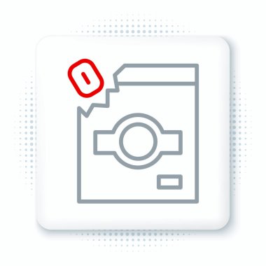 Şeker ikonu için Line Candy paketlemesi beyaz arkaplanda izole edildi. Şekerli çanta. Renkli taslak konsepti. Vektör.