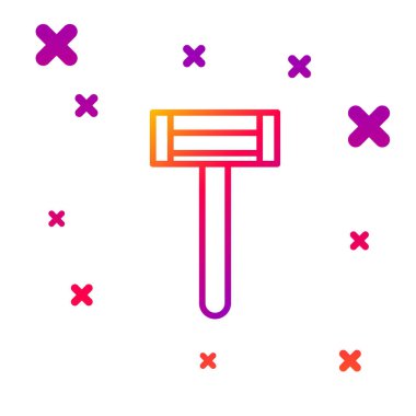 Tıraş makinesi simgesi beyaz arkaplanda izole edilmiş renk çizgisi. Kademeli rastgele dinamik şekiller. Vektör İllüstrasyonu.