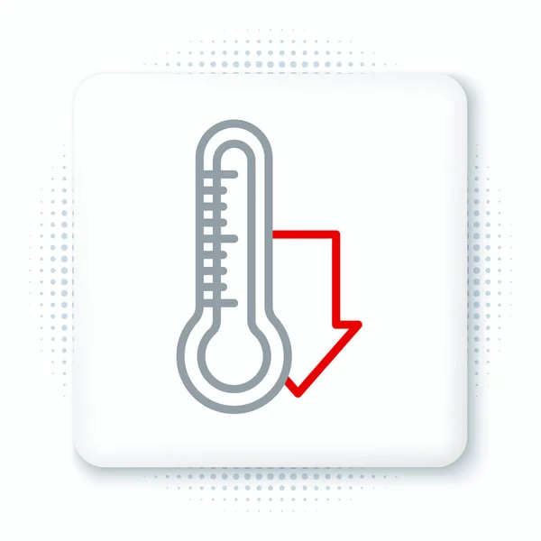 Метеорологический Термометр Измеряющий Иконку Белом Фоне Термометр Показывает Жаркую Холодную — стоковый вектор