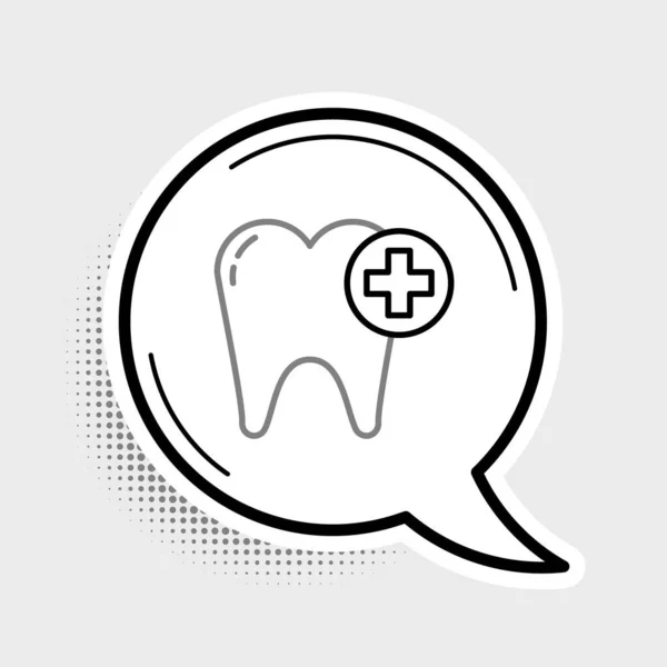 Значок Line Tooth Выделен Сером Фоне Символ Зуба Стоматологической Клиники — стоковый вектор