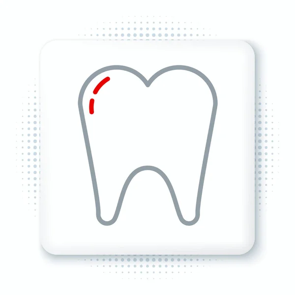 ライン歯のアイコンは白い背景に隔離されています 歯科クリニックや歯科医療センターや歯磨き粉パッケージの歯のシンボル カラフルなアウトラインコンセプト ベクトル — ストックベクタ