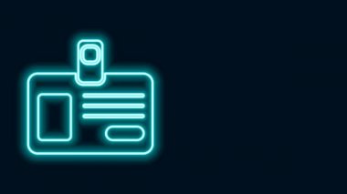 Parlayan neon hattı kimlik tanımlama simgesi siyah arkaplanda izole edildi. Sunum için, şirketin kimliği için, reklam için kullanılabilir. 4K Video hareketli grafik canlandırması