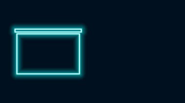 Parlayan neon çizgisi kireç taşı simgesi siyah arkaplanda izole edildi. Okul karatahtası. 4K Video hareketli grafik canlandırması
