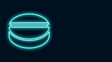 Siyah arkaplanda parlayan neon hattı ilaç veya tablet ikonu. Kapsül hapı ve uyuşturucu işareti. Eczane tasarımı. 4K Video hareketli grafik canlandırması