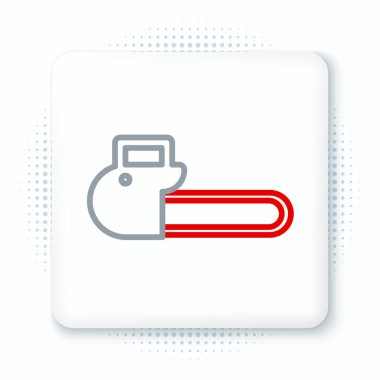 Testere çizgisi simgesi beyaz arkaplanda izole edildi. Renkli taslak konsepti. Vektör.