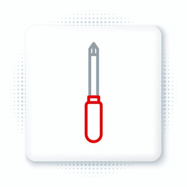 Çizgi Tornavida simgesi beyaz arkaplanda izole edildi. Servis aracı sembolü. Renkli taslak konsepti. Vektör.