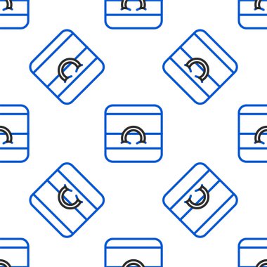 Çizgi alyans simgesi beyaz arkaplanda izole edilmiş kusursuz desen. Gelin ve damat mücevher tabelası. Evlilik sembolü. Elmas yüzük. Renkli taslak konsepti. Vektör.