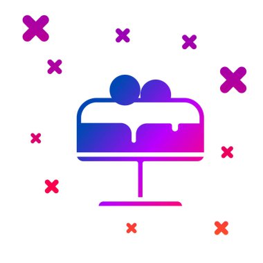 Beyaz arkaplanda izole edilmiş renk keki simgesi. Doğum günün kutlu olsun. Kademeli rastgele dinamik şekiller. Vektör.