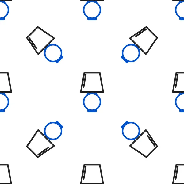 Line Tischleuchte Symbol Isoliert Nahtlose Muster Auf Weißem Hintergrund Buntes — Stockvektor