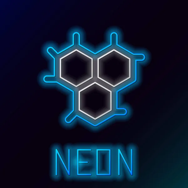 Leuchtende Neon Linie Chemische Formel Symbol Isoliert Auf Schwarzem Hintergrund — Stockvektor