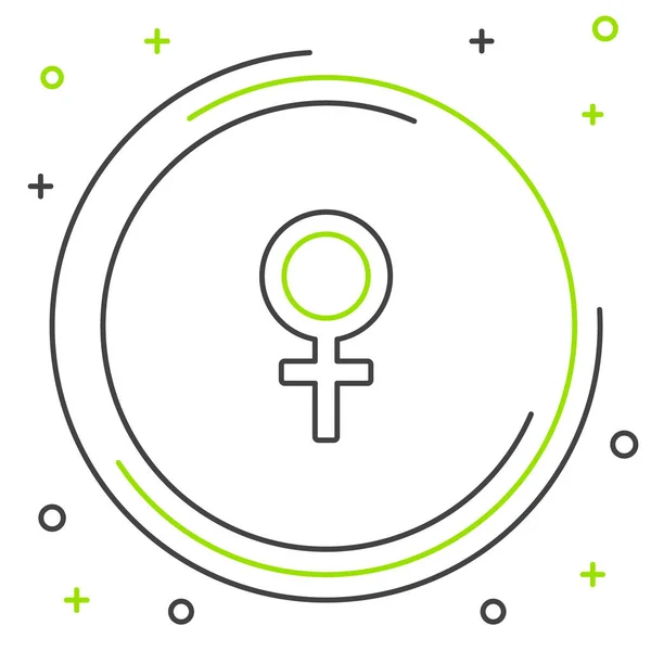 Line Female Gender Symbol Symbol Isoliert Auf Weißem Hintergrund Venus — Stockvektor