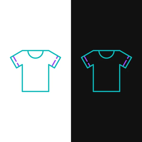 Ícone Camiseta Linha Isolado Fundo Branco Preto Conceito Esboço Colorido —  Vetores de Stock