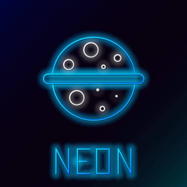 Világító Neon Vonal Planet Venus Ikon Elszigetelt Fekete Alapon Színes — Stock Vector