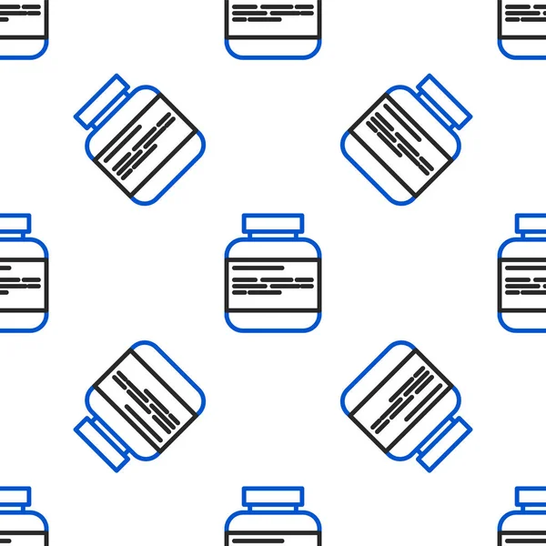 Γραμμή Μπουκάλι Φάρμακο Και Χάπια Εικονίδιο Απομονωμένη Αδιάλειπτη Μοτίβο Λευκό — Διανυσματικό Αρχείο