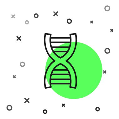 Beyaz arkaplanda siyah çizgi DNA sembolü izole edilmiş. Vektör.
