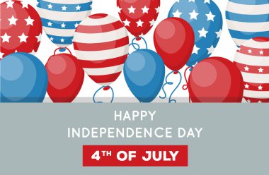 Bağımsızlık günün kutlu olsun - balonlu afiş şablonu, vektör illüstrasyonu