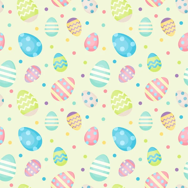 Easter eggs - decorated eggs vector seamless pattern in pastel colors. Background template — Stock Vector