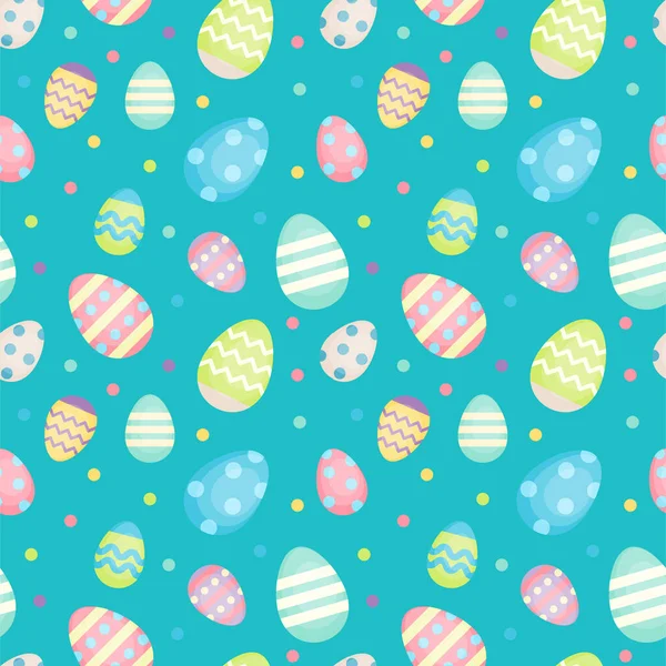 Пасхальные яйца - украшенные яйца векторные бесшовные узоры в пастельных цветах. Шаблон фона — стоковый вектор