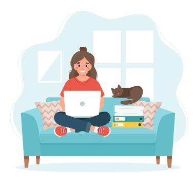 Ev idaresi kavramı, evden çalışan bir kadının kanepeye oturması, öğrenci ya da serbest çalışan biri olması..