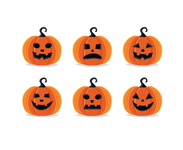 Halloween pompoenen, spookachtige jack o lantaarn collectie — Stockfoto