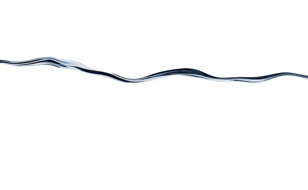 Kék áramló vízhullám izolált fehér — Stock Fotó