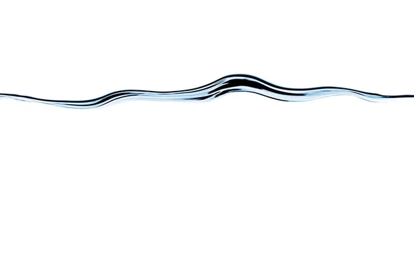 白で隔離された青い流れる水の波 — ストック写真