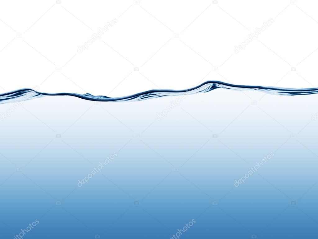 Graphic abstract blue flowing water wave with deep water gradient