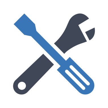 Çalışma araçları düz vektör simgesi