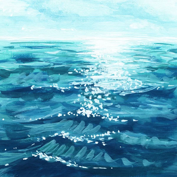 Watercolor illustration. Seascape. Travel vacation. — Stock Photo, Image