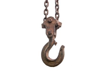 Chain hook isolate. clipart