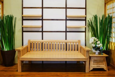 resepsiyon odasında kapalı Japon tarzı tezgah