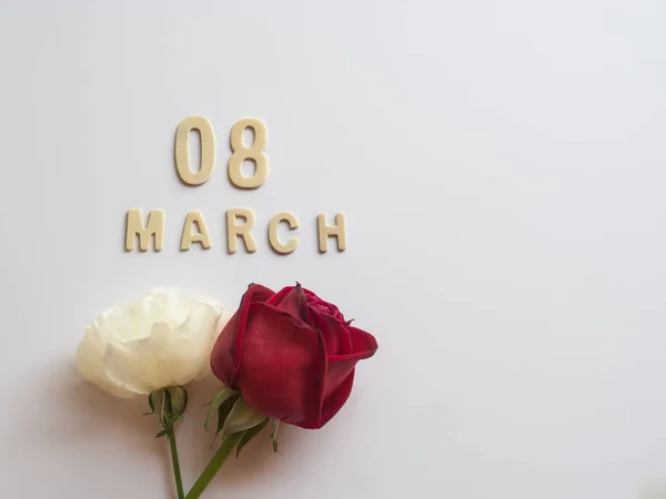 8 марта, сохраните календарь дат на Международный женский день — стоковое фото