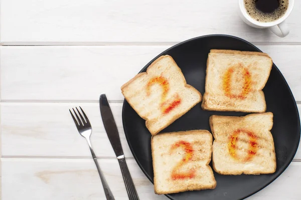 Concept Top Breakfast Toast Set Year 2020 — Stock Photo, Image
