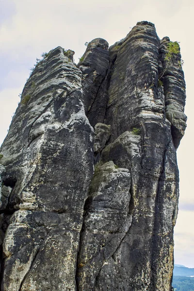 Sandstone cliffs in the 'Saxon Switzerland' — Stok fotoğraf