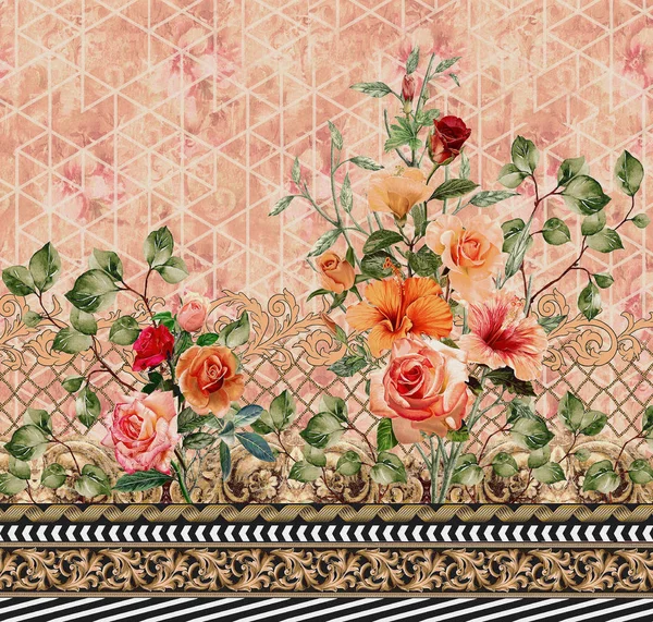 Floral Peach Digital Design