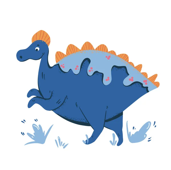 Ilustrasi vektor dinosaurus kartun, hewan rakasa, dino karakter prasejarah reptil predator jurassic fantasi naga - Stok Vektor
