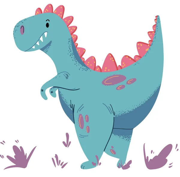 Cartoon dinosaurussen vector illustratie, monster dier, dino prehistorisch karakter reptiel roofdier jurassic fantasie draak — Stockvector