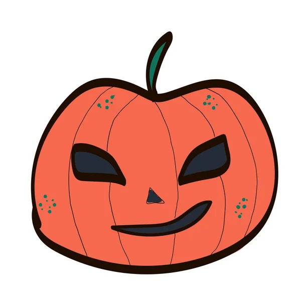 Lindas Calabazas Halloween Aislado Sobre Fondo Blanco Ilustración Vector Estilo — Archivo Imágenes Vectoriales