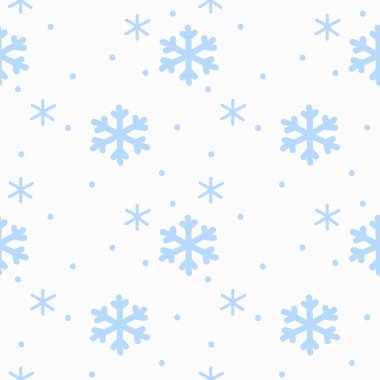 El çizim işareti kar taneleri beyaz arka plan dikişsiz desen izole mavi. Kış arka planı.