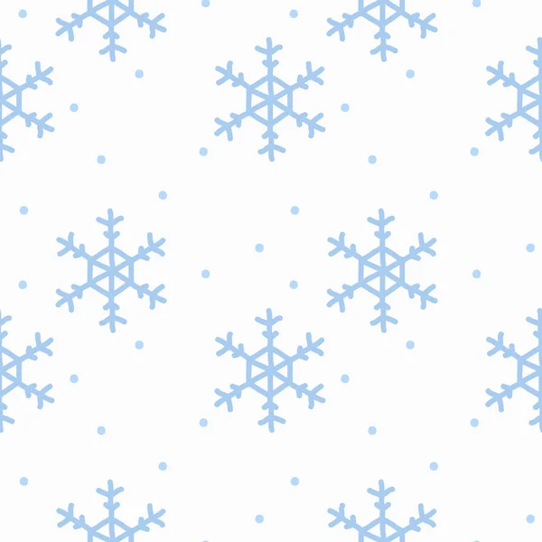 Seamless pattern with hand drawn doodle watercolor snowflakes. Winter pattern on white background. — Stock Photo, Image
