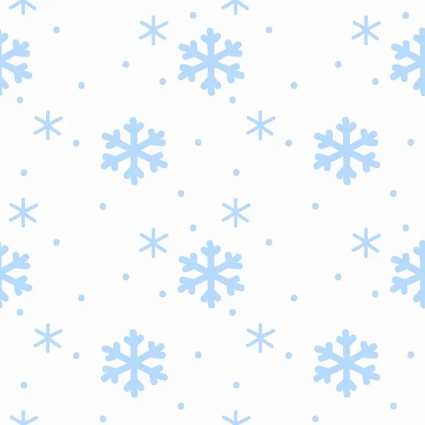 Handzeichnung Zeichen Schneeflocken blau auf weißem Hintergrund nahtlose Muster isoliert. Winterlicher Hintergrund. — Stockfoto