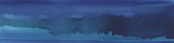 ストロークと離婚を背景に描かれた濃い青の水彩の手。デザイン、レイアウト、バナー、パターンの抽象的な背景. — ストック写真