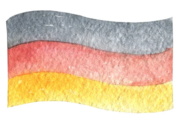 Oktoberfest Niemiecka flaga macha na wietrze. Ręcznie rysowane akwarela malarstwo na białym tle clip art elementy graficzne do kreatywnego projektowania i druku wystrój. — Zdjęcie stockowe