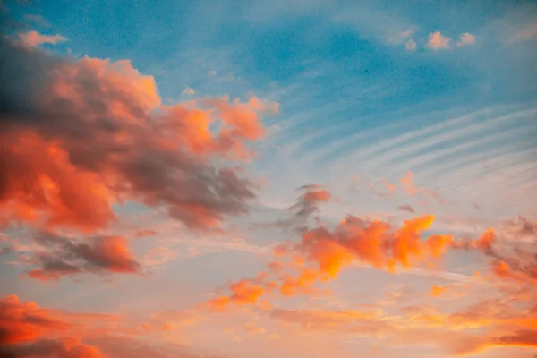 Increíble Puesta Sol Cielo Con Nubes Sol — Foto de Stock