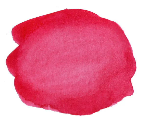 Abstraktes Aquarell rosa Fleck isoliert auf weißem Hintergrund — Stockfoto